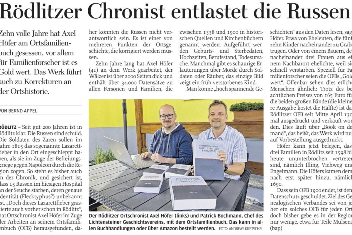 Presseartikel zum OFB Rödlitz vom 15.05.2025