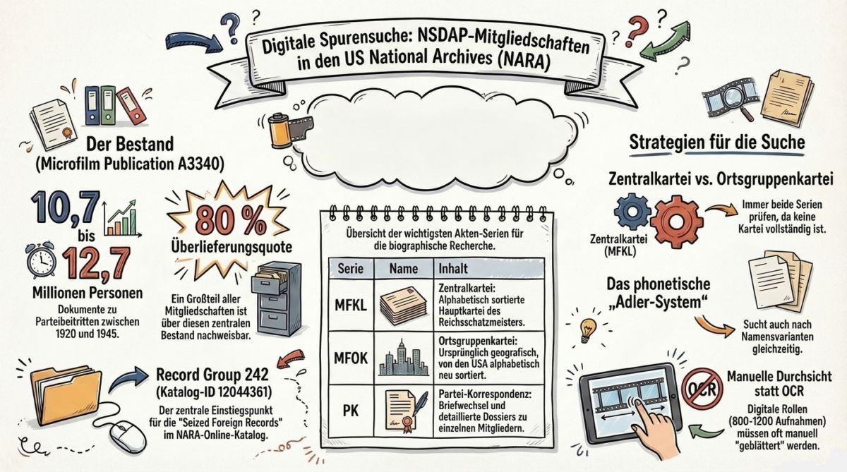 Übersicht zur NSDAP Mitgliedskartei